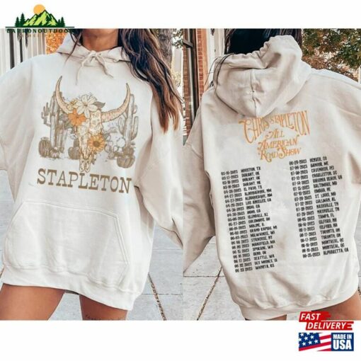 2 Sided Chris Stapleton Show Tour 2023 Shirt Tee Unisex Hoodie