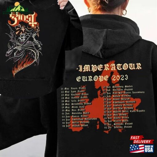 2 Sided Ghost Model Five Eu Tour Tee Band 2023 Merch Shirt Hoodie T-Shirt