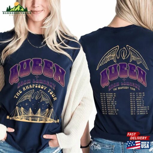 2 Sided Queen Adam Lambert The Rhapsody Tour 2023 Shirt Rock Band Shirts Hoodie Unisex