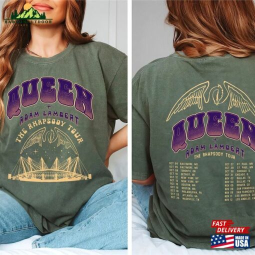 2 Sided Queen Adam Lambert The Rhapsody Tour 2023 Shirt Rock Band Shirts Hoodie Unisex