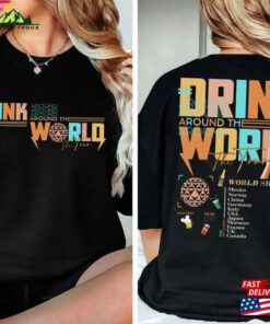 2 Sided Retro Drink Around The World Epcot Shirt Tour 2023 T-Shirt Hoodie Unisex 2 Sided Retro Drink Around The World Epcot Shirt Tour 2023 T-Shirt Hoodie Unisex