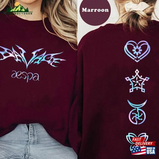 2 Sides Aespa Savage Shirt Kpop Synk Hyper Line Tour Hoodie Sweatshirt