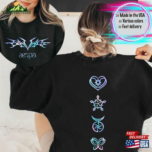 2 Sides Aespa Savage Shirt Kpop Synk Hyper Line Tour Hoodie Sweatshirt