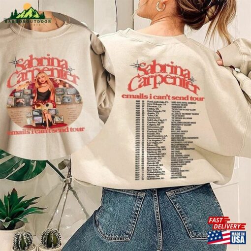 2 Sides Emails I Can’t Send Tour 2023 T-Shirt Sabrina Carpenter Concert Sweatshirt Hoodie