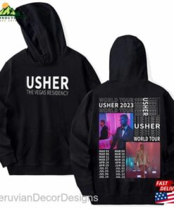 2 Sides Printed Usher My Way The Vegas Residency Tour 2023 Hoodie Music Sweatshirt Unisex T-Shirt