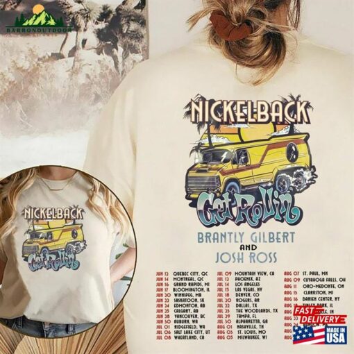 2 Sides Shirt Nickelback Band Tour 2023 Get Rollin Album Tee Nickleback Concert Sweatshirt Unisex