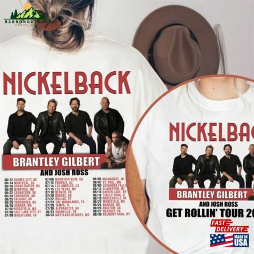 2 Sides Shirt Nickelback Band Tour 2023 Get Rollin Album Tee Nickleback Concert T-Shirt Classic