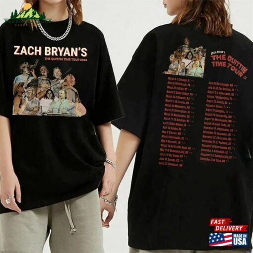 2 Sides Zach Bryanthe Quittin Time Tour T-Shirt Bryan Country Music American Heartbreak Sweatshirt Classic