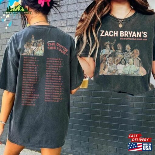 2 Sides Zach Bryanthe Quittin Time Tour T-Shirt Bryan Country Music American Heartbreak Sweatshirt Classic