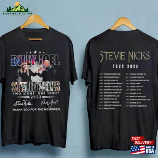 2023 Billy Joel Stevie Nick Two Icons One Night Shirt T-Shirt Music World Tour Hoodie