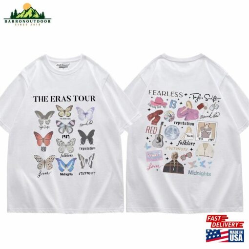 2023 Taylor The Eras Tour Double Sided Print Tee Shirt Sweatshirt Hoodie