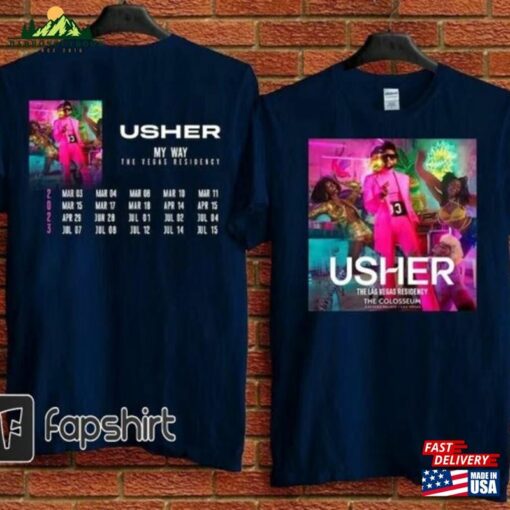 2023 Usher My Way The Vegas Residency Tour Shirt Rnb Music Concert T-Shirt Classic Hoodie