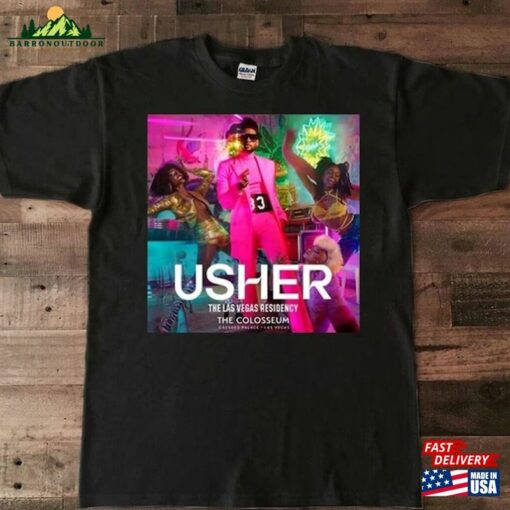 2023 Usher My Way The Vegas Residency Tour T-Shirt Rnb Music Concert Shirt Classic