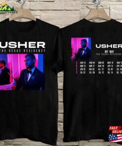 2023 Usher My Way The Vegas Residency Tour T-Shirt Us Classic 2023 Usher My Way The Vegas Residency Tour T-Shirt Us Classic