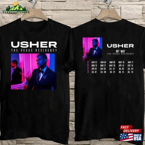 2023 Usher My Way The Vegas Residency Tour T-Shirt Us Classic