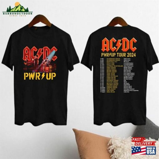 2024 Acdc Pwr Up World Tour Shirt Rock Band Graphic Fan Gift Classic Sweatshirt