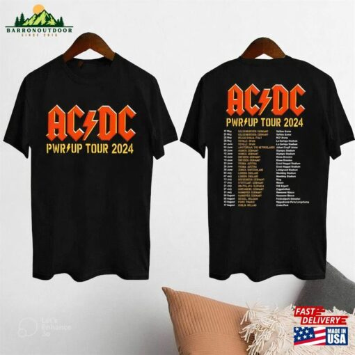 2024 Acdc Pwr Up World Tour Shirt Rock Band Graphic Fan Gift Hoodie Unisex