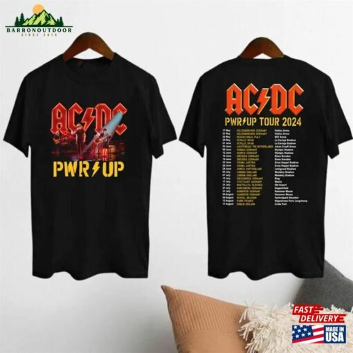 2024 Acdc Pwr Up World Tour Shirt Rock Band Graphic Fan Gift T-Shirt Hoodie