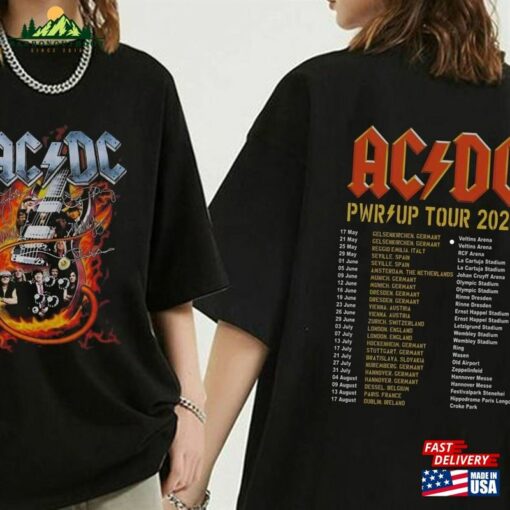 2024 Acdc Pwr Up World Tour Shirt Rock Band Graphic Fan Gift T-Shirt Sweatshirt