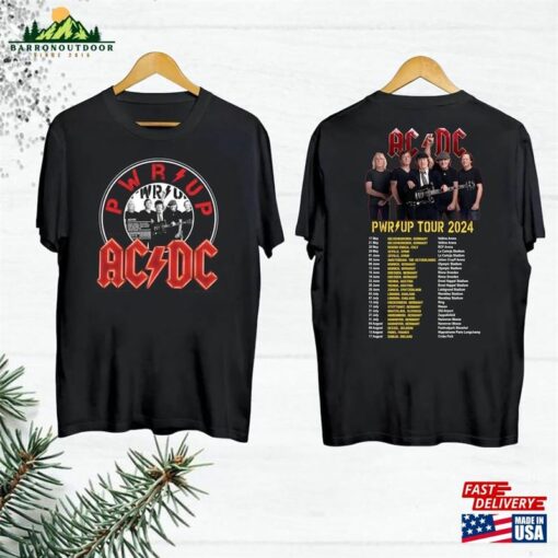 2024 Acdc Pwr Up World Tour T-Shirt Rock Band Concert Shirt 90S Vinatge Classic Unisex