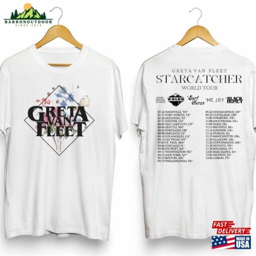 2024 Greta Van Fleet Tour T-Shirt 90S Vintage Tee Rock Band Shirt Sweatshirt Unisex