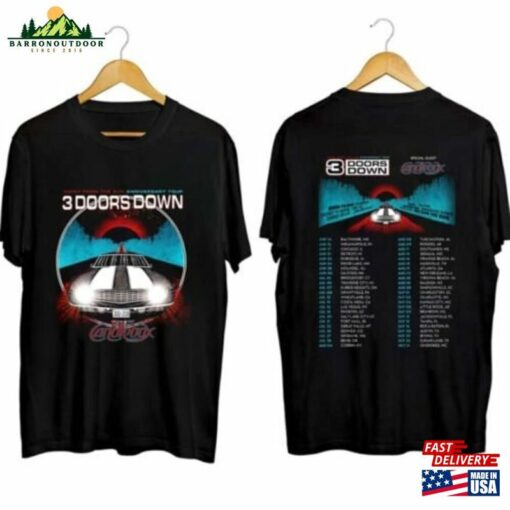 3 Doors Down Band Shirt Away From The Sun Anniversary Tour 2023 Tee Sweatshirt Hoodie