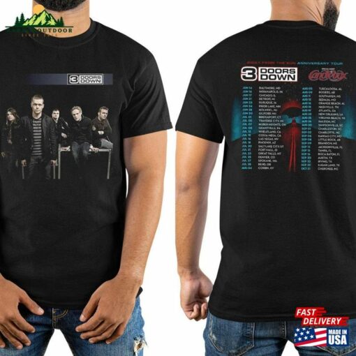 3 Doors Down Rock Band Concert Tour 2023 Shirt Away From The Sun Anniversary Classic Hoodie