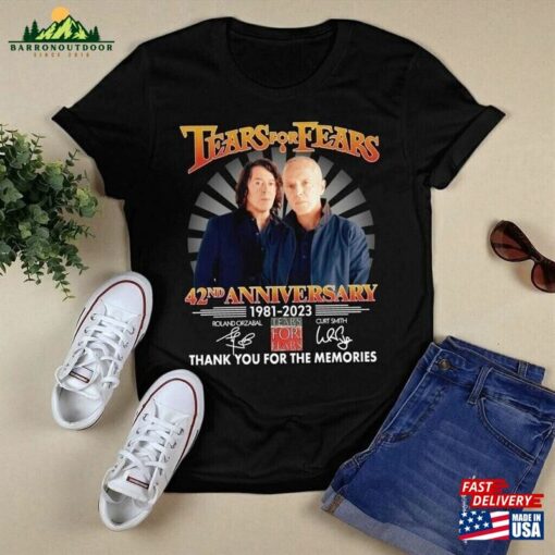 42Nd Anniversary 1981 2023 Tears For Fears Thank You The Memories T-Shirt Band Shirt Hoodie