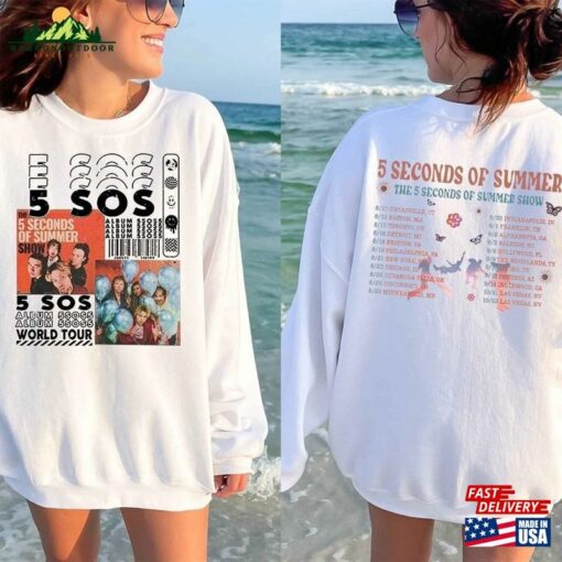 5 Seconds Of Summer 2 Sided Shirt The Show 2023 Tour 5Sos Band T-Shirt Sweatshirt