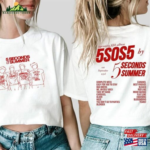 5 Seconds Of Summer Music 2 Side Shirt Merch Vintage The Show 2023 Tour Sweatshirt 5Sos Gift Hoodie Classic