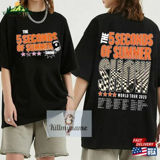 5 Seconds Of Summer Music 2 Sides Shirt Vintage The Show 2023 Tour Merch Hoodie T-Shirt Sweatshirt