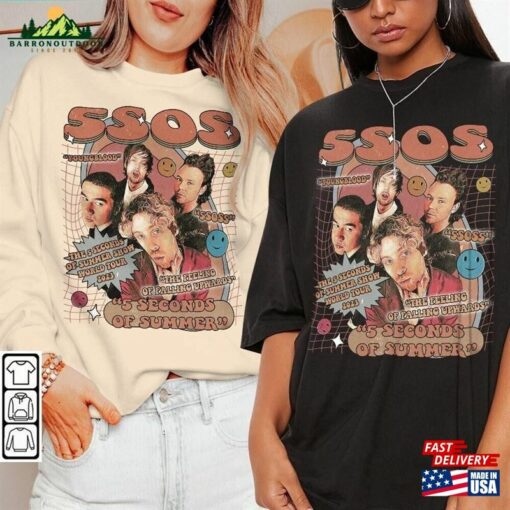 5 Seconds Of Summer Music Shirt 5Sos Album Vintage Graphic Y2k 90S Hoodie Classic