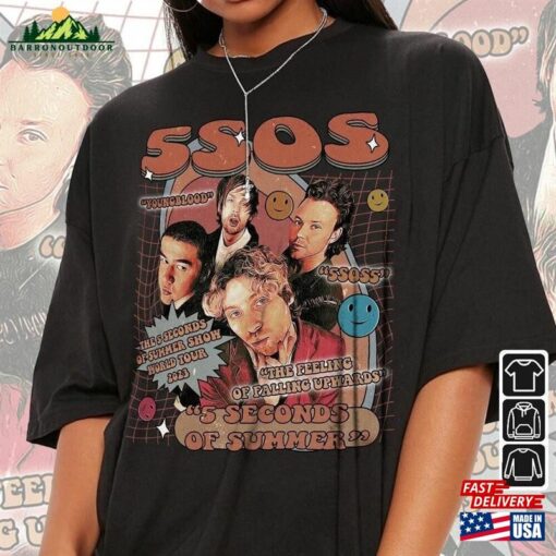 5 Seconds Of Summer Music Shirt 5Sos Album Vintage Graphic Y2k 90S Hoodie Classic