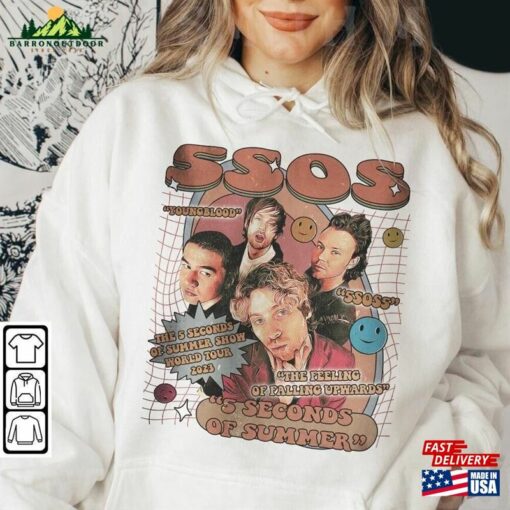 5 Seconds Of Summer Music Shirt 5Sos Album Vintage Graphic Y2k 90S Hoodie Classic