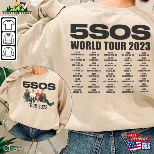 5 Seconds Of Summer Music Shirt Sos Merch Vintage The Show 2023 Tour Classic Hoodie