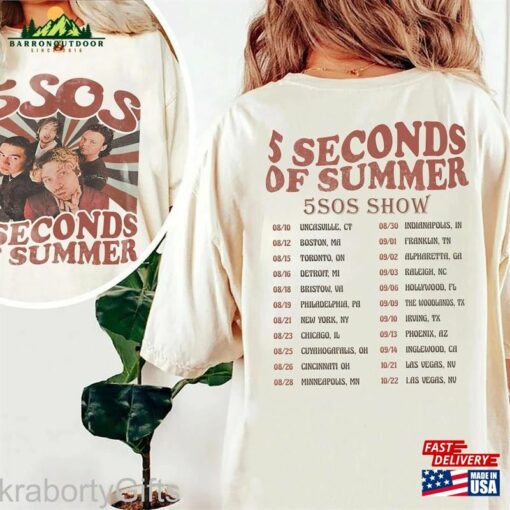 5 Seconds Of Summer Music Shirt Sos Merch Vintage The Show 2023 Tour Hoodie Classic