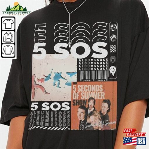 5 Seconds Of Summer Music Shirt Y2k Merch Vintage The Show 2023 Tour Sweatshirt 5Sos Gift L2204mu T-Shirt