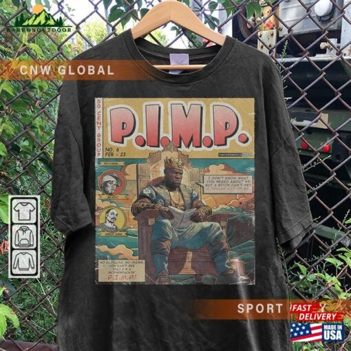 50 Cent Comic Shirt 90S Vintage Merch Art P I M Get Rich Or Die Tryin’album Rap Tour 2023 Graphic Tee Gift Fan V1 Classic Hoodie