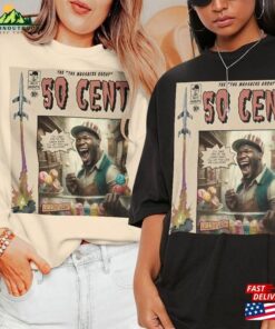 50 Cent Comic Shirt 90S Vintage Merch Book Art Candy Shop The Massacre Album World Tour Ticket 2023 Graphic Tee Gift V1 Com2305kh Sweatshirt Hoodie