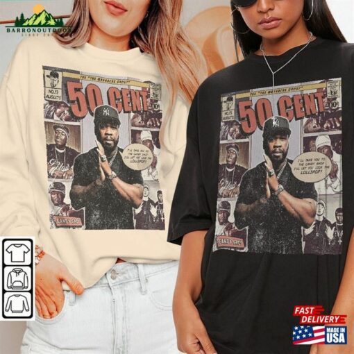 50 Cent Comic Shirt 90S Vintage Merch Book Art Candy Shop The Massacre Album World Tour Tickey 2023 Graphic Tee L286 Sweatshirt Classic