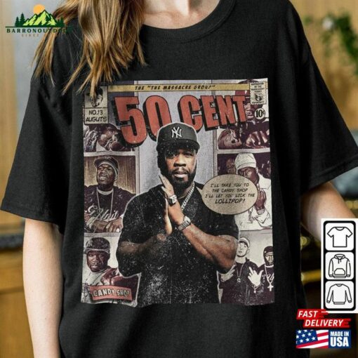 50 Cent Comic Shirt 90S Vintage Merch Book Art Candy Shop The Massacre Album World Tour Tickey 2023 Graphic Tee L286 Sweatshirt Classic