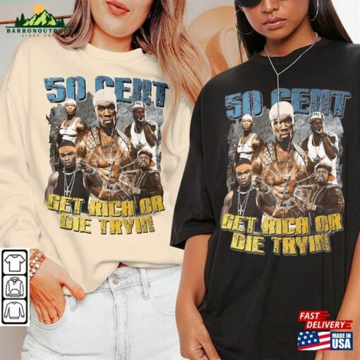 50 Cent Rap Shirt Get Rich Or Die Tryin Album 90S Y2k Merch Vintage Hiphop Sweatshirt Unisex Hoodie