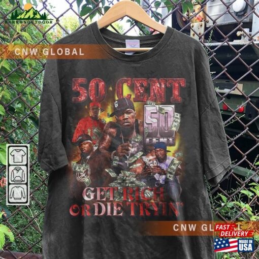 50 Cent Rap Shirt K2 Get Rich Or Die Tryin Album 90S Y2k Merch Vintage Hiphop Sweatshirt T-Shirt Hoodie