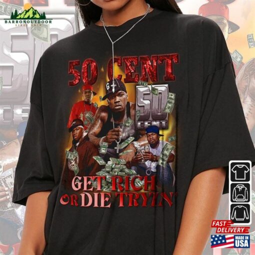 50 Cent Rap Shirt K2 Get Rich Or Die Tryin Album 90S Y2k Merch Vintage Hiphop Sweatshirt T-Shirt Hoodie