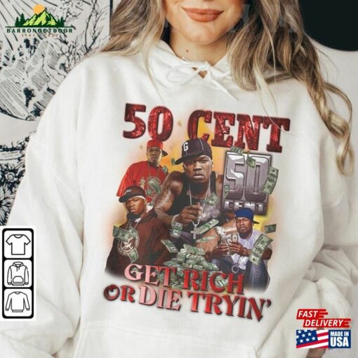 50 Cent Rap Shirt K2 Get Rich Or Die Tryin Album 90S Y2k Merch Vintage Hiphop Sweatshirt T-Shirt Hoodie