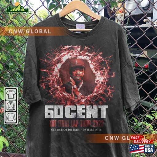 50 Cent Rap Shirt The Final Lap Tour 2023 90S Y2k Merch Vintage Hiphop Sweatshirt T-Shirt Classic