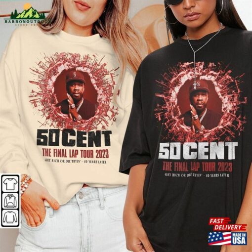 50 Cent Rap Shirt The Final Lap Tour 2023 90S Y2k Merch Vintage Hiphop Sweatshirt T-Shirt Classic