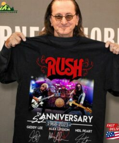 55 Years Rush Band 1968 2023 Signatures T-Shirt Gift For Fan Shirt Rock Hoodie