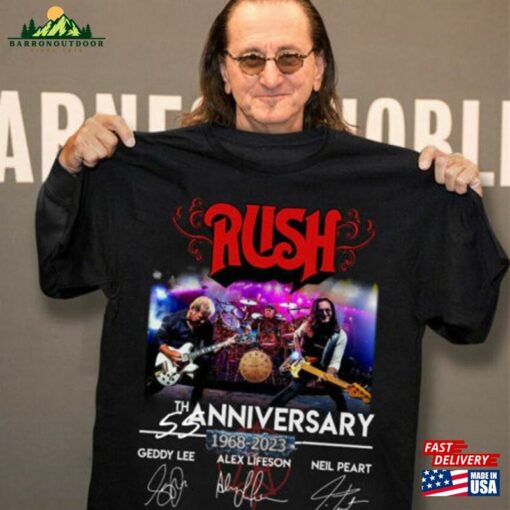 55 Years Rush Band 1968 2023 Signatures T-Shirt Gift For Fan Shirt Rock Hoodie