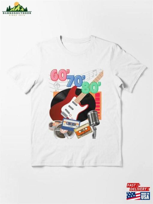 60’S 70’S 80’S Music Guitar Vinyl Record Magnetophone Tape T-Shirt Classic